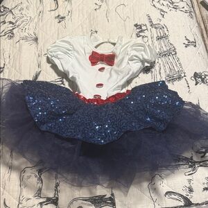 Kids' White and Blue Sequin Tutu Costume
